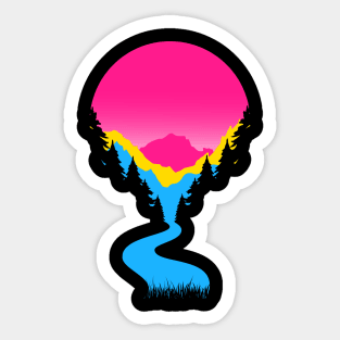 pansexual Pan Art Pride Sunset Sticker